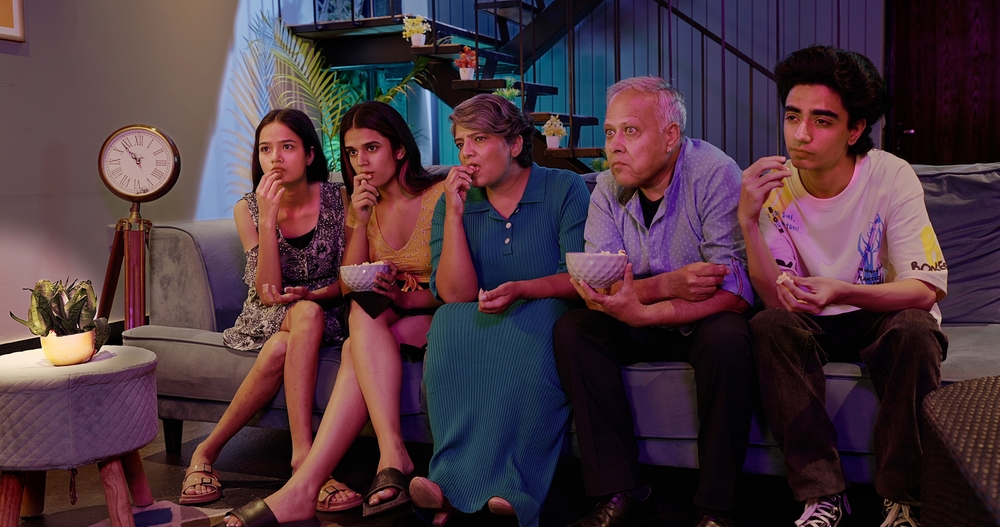 Familie beim Reality TV